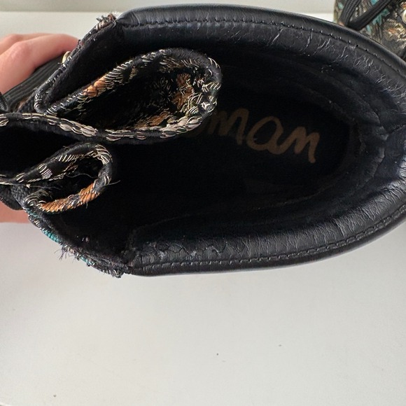 Sam Edelman Darrah‎ Floral Jacquard Lace Up Ankle Boots Size 7.5M - Picture 11 of 16